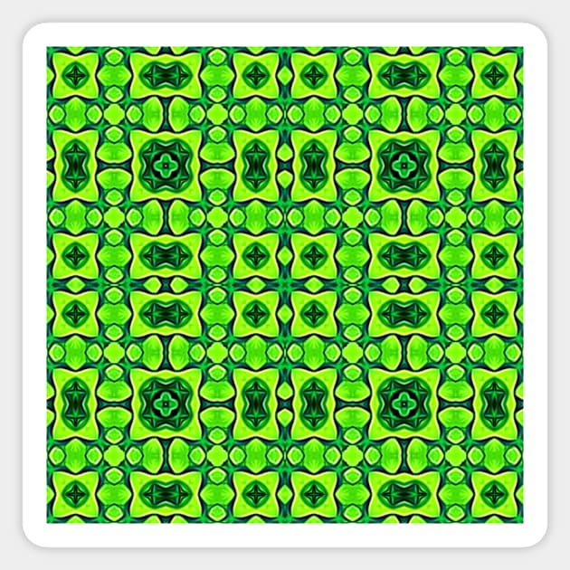 Pretty Green Leaves Lucky Clover Greenery Pattern 6 Sticker by BubbleMench